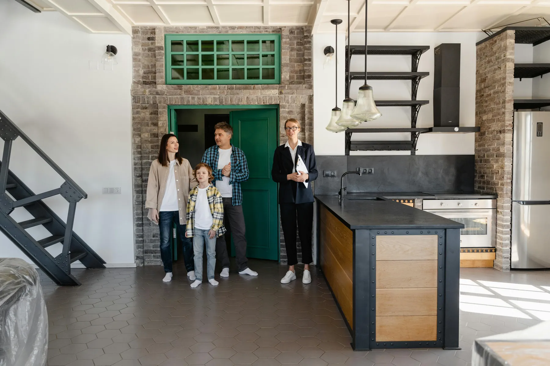 Agent showing a property to clients
