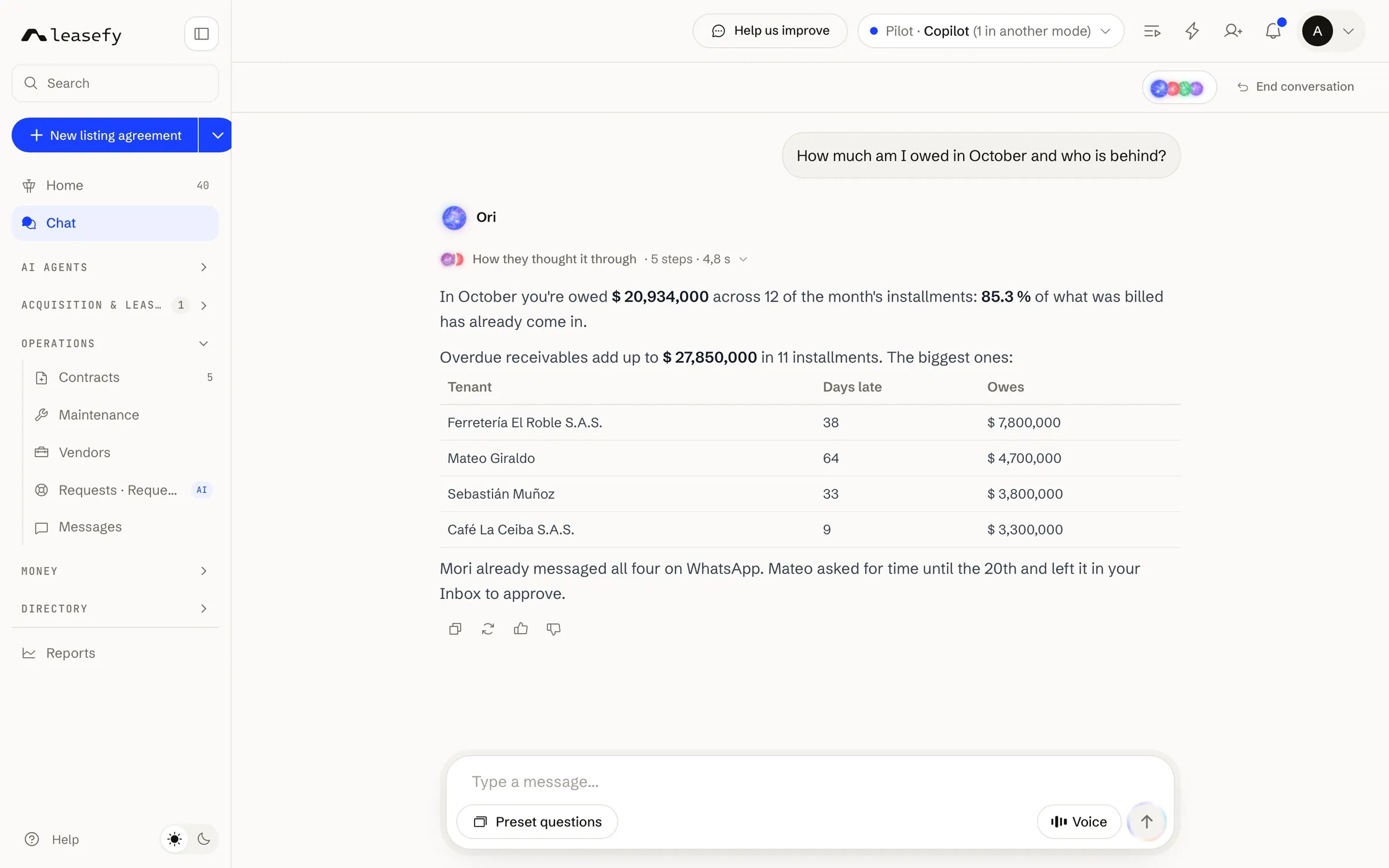 The real chat: Ori answers how much you are owed and who is behind